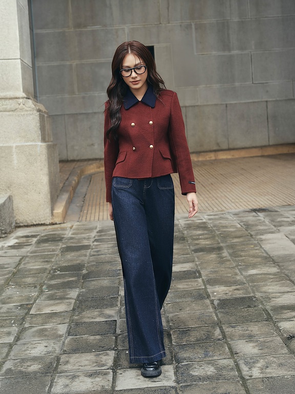 Quần Jean ống suông đứng gấu 3cm-DC01